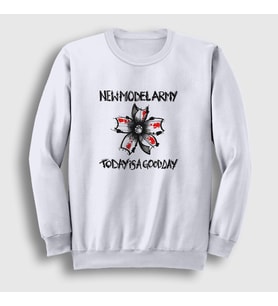 Presmono Unisex Beyaz Good Day Müzik New Model Army Sweatshirt 484931tt