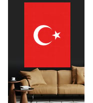 Ay Yıldızlı Şanlı Türk Bayrağı Dekoratif Kanvas - Mdf Ahşap Tablo