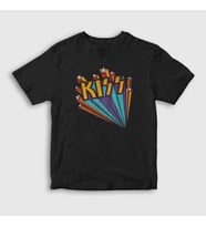 Presmono Unisex Çocuk Siyah Retro Kiss T-Shirt 91658tt