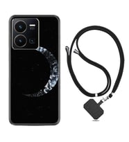 Vivo Y22 Kılıf Silikon Boyun Askılı İpli Desenli Silikon Yalnız Ay 1744