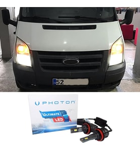 Ford Transit Led Xenon Kısa Far Ampulü H11 Ultimate 9500 Lumens Yeni Seri Beyaz 2013+
