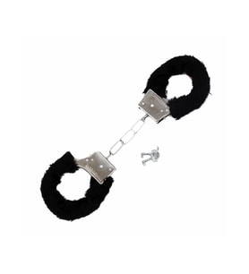 Peluşlu Metal Fantezi Kelepçe Siyah