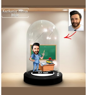 Kişiye Özel Karikatür Erkek Sağlıkçı, Hemşire Öğretmen Tasarımlı Fanus Biblo, Öğretmene Hediye, Öğretmenler Günü, Öğretmenler Günü Hediyesi