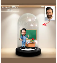 Kişiye Özel Karikatür Erkek Sağlıkçı, Hemşire Öğretmen Tasarımlı Fanus Biblo, Öğretmene Hediye, Öğretmenler Günü, Öğretmenler Günü Hediyesi