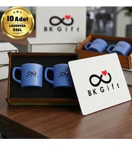 Logonuza Özel 10 Adet Kutulu Lila Renk Kahve Fincanı Seti – Kutulu Seramik Fincan Kurumsal Hediye Seti