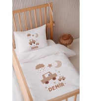 %100 Pamuk Saten Isme Özel 100x150 Bebek Yatak Nevresim Seti