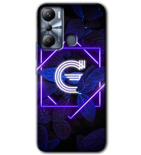İnfinix Hot 20i Kılıf HD Desen Baskılı Kılıf - Dark Neon Yaprak G Harfi