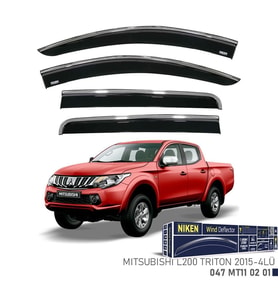 Niken Mitsubishi L200 Trion Cam Rüzgarlığı Kromlu 4'Lü 2015+ Sonrası (Beyaz)