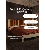 Ori̇on Model Kiremit Rengi Puf Başlıklı Masif Ahşap Karyola Kolay Kurulum Fırınlanmış İthal Sibirya Çamı 100x200 Yatak Uyumlu