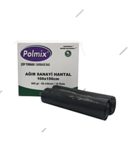 Omnipazr Polmix Ağır Hantal 100x150 cm Çöp Poşeti 10 Rulo 100 Ad 8 Kg Siyah