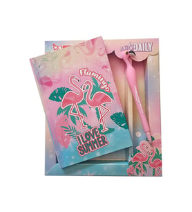 Hatıra Defteri Kilitli Kız Modeli Günlük Defteri Flamingo Hediye Kutulu 80 Yaprak Çizgili 1 Adet I Love Summer (Çok Renkli)