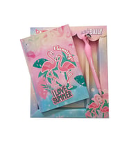 Hatıra Defteri Kilitli Kız Modeli Günlük Defteri Flamingo Hediye Kutulu 80 Yaprak Çizgili 1 Adet I Love Summer (Çok Renkli)