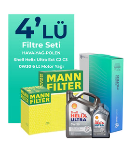 MANN Fiat Ducato 2.3 Dizel Filtre Bakım Seti Shell Motor Yağlı (2019-2023) 4 Lü