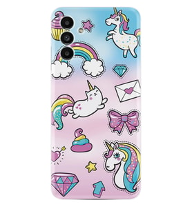 Samsung A23 A31 A32 A50 A51 A52 A53 A70 Kılıf Desenli Silikon Unicorn Mektup 1800