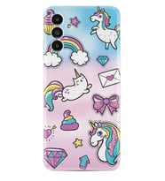 Samsung A23 A31 A32 A50 A51 A52 A53 A70 Kılıf Desenli Silikon Unicorn Mektup 1800