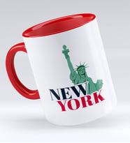 Bk Gift New York Tasarımlı Kırmızı Kupa Bardak - Model 1
