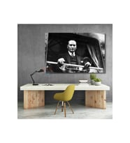 Kanvas Atatürk Tablo Modeli Siyah Beyaz Atatürk Tablosu Kanvas Dekor