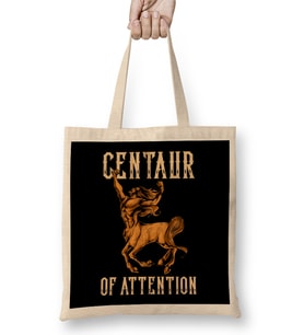 Funny Centaur of Attention Pun Greek Mythology Pun Bez Çanta Uzun Saplı