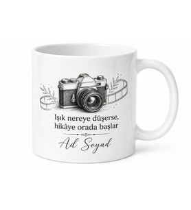 Kameramana Özel Baskılı Kupa Bardak Hediye Fotoğrafçı Kupa