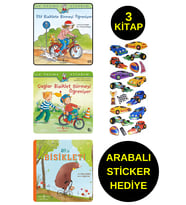 ARABALI STİCKER HEDİYELİ - OKUL ÖNCESİ RESİMLİ KİTAPLAR  - BİSİKLET SERİSİ