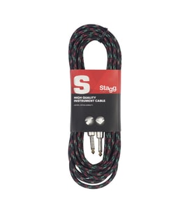 STAGG ENSTRÜMAN KABLOSU ÖRGÜ SARGILI 3METRE SİYAH SGC3VT BK