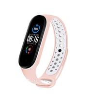 Xiaomi Mi Band 6 Uyumlu Kordon Silikon Esnek Yumuşak Delikli Spor KRD-02 Kayış