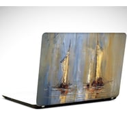 Soyut Yelkenliler Laptop Sticker 15.6 inch (38X27CM)
