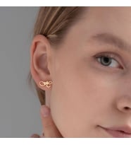Kişiye Özel 925 Ayar Gümüş Minimal El Yazısı Harf Küpe (Gold)