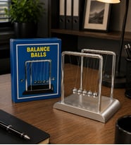 Newton Denge Topları Gümüş Renk – Metal Masaüstü Dekoratif Ofis Aksesuarı