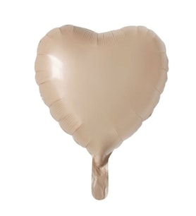 Retro Bej Renk Kalp Folyo Balon