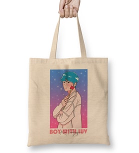 Boy With Luv Bts Kim Taehyung Bez Çanta Uzun Saplı