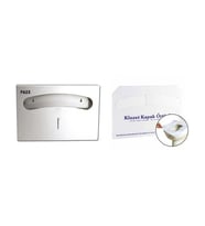 Klozet Kapak Örtüsü+Palex Çelik Klozet Kapak Örtü Dispenseri İkili Set-3802-2