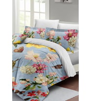 Çift Kişilik ( Lastikli Çarşaflı ) %100 Pamuk Saten Nevresim Takımı Rose Mix