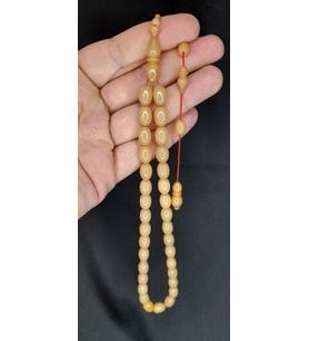 SIKMA KEHRİBAR TESBİH KREM RENK KAPSÜL KESİM T-382 (Çok Renkli)