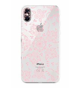 Apple iPhone XS Uyumlu Kamera Korumalı Tıpalı Kapak Nostalji Desen TasarımlıŞeffaf Kılıf