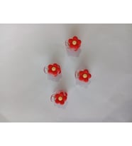 Mini Kıskaç Toka, Çiçek Desenli 4’lü Set – Günlük Saç Aksesuarı, Pratik & Şık (Kırmızı)
