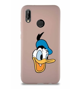 Huawei P20 Lite Soft Premier Kapak Donald Duck-A Tasarımlı Silikon Kılıf - Pudra (Şeffaf)