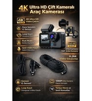 Provzen FX-A232W Çift Kameralı Araç Kamerası  Full HD Ön + Arka Kamera, G-Sensör, Gece Görüş, Döngüsel Kayıt