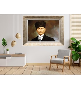 Gümüş Çerçeveli Atatürk Tablo a654
