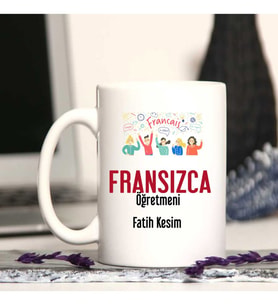 Fransızca Öğretmenine Özel Öğretmenler Günü Hediyesi Kişiye Özel Kupa Bardak