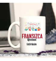 Fransızca Öğretmenine Özel Öğretmenler Günü Hediyesi Kişiye Özel Kupa Bardak