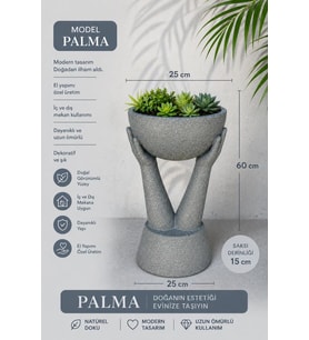 PALMA - BETON GÖRÜNÜMLÜ DEKORATİF SAKSI
