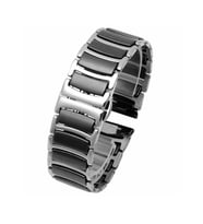 Samsung Galaxy Watch 42mm Active 2 40mm 44mm Kordon Çerçeveli Seramik Metal Kord (Siyah - Gümüş)