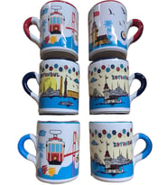Kahve Fincan Seti İstanbul Siluet Ev Hediyeliği 6 Lı Set Halinde (Karışık)