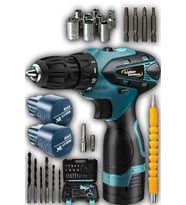 Torq-x 1200 2 Ah 27 Parça Set Motor Korumalı Çelik Şanzuman 2x Akülü Şarjlı Vidalama Matkap (Karışık)