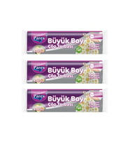 Premium 10'lu Büzgülü Çöp Torbası Limon Kokulu Büyük Boy 65 x 70 cm Üçlü Paket