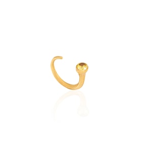 Kadir Jewellery 22 Ayar Altın Kaplama Zirkon Taşlı Ayarlanabilir Kadın Minimal Yüzük