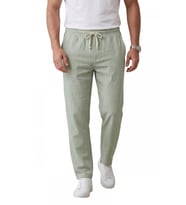 DeepSEA Yeşil Çizgi Dokulu Rahat Kesim Yazlık Spor Pantolon – Hafif Kumaş Modern Tasarım 2600263