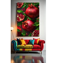 KIRMIZI NARLAR V1 Ev Duvar Salon Güzellik Salonu Ofis Dükkan Dekarasyon Kanvas Tablo (Çok Renkli)