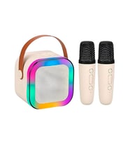 Çift Mikrofonlu Kablosuz Bluetooth Hoparlör 5 Ses Efektli Rgb Hd Stereo Ses Usb/Sd/